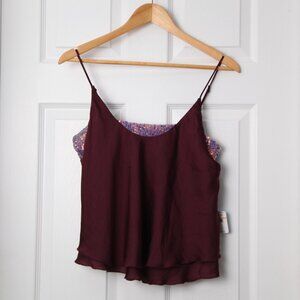 Free People Intimately Fun Sequence Spaghetti Strap Layered Tank Size Small NWT